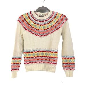 Vintage 70s Betsey Johnson Michael Milea Star Ferry Fair Isle Sweater